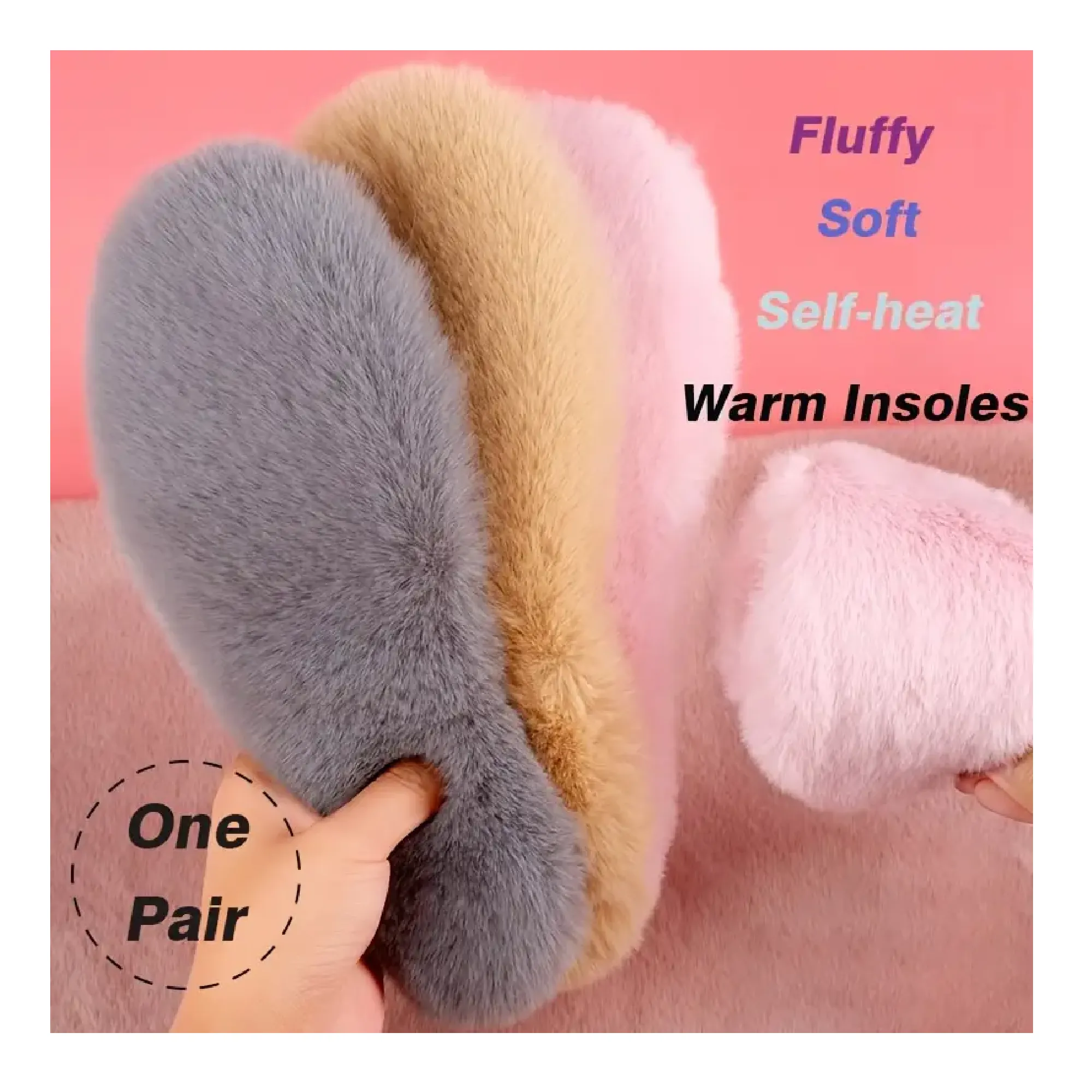 1pair Unisex Exactly Fluffy Thicken Thermal Insoles, Prevent Feet Form Frostbite, High Quality Synthetic Rabbit Fur Soft & Comfy Sport Shoes Pad, Perfect For Cold Winter