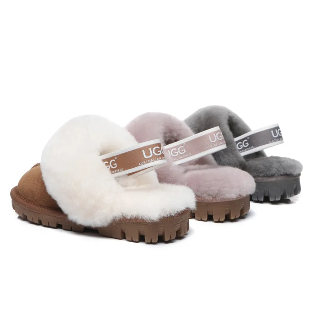 Australian Shepherd Kids Slingback UGG Slipper Kids Waffle Plus #AS2043K