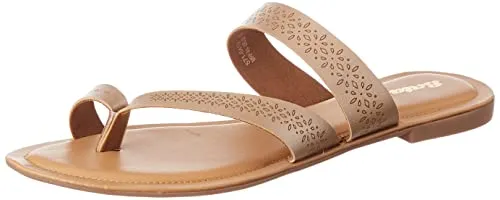 Bata womens SHINE TR Beige Flat Sandal - 8 UK (5718419)