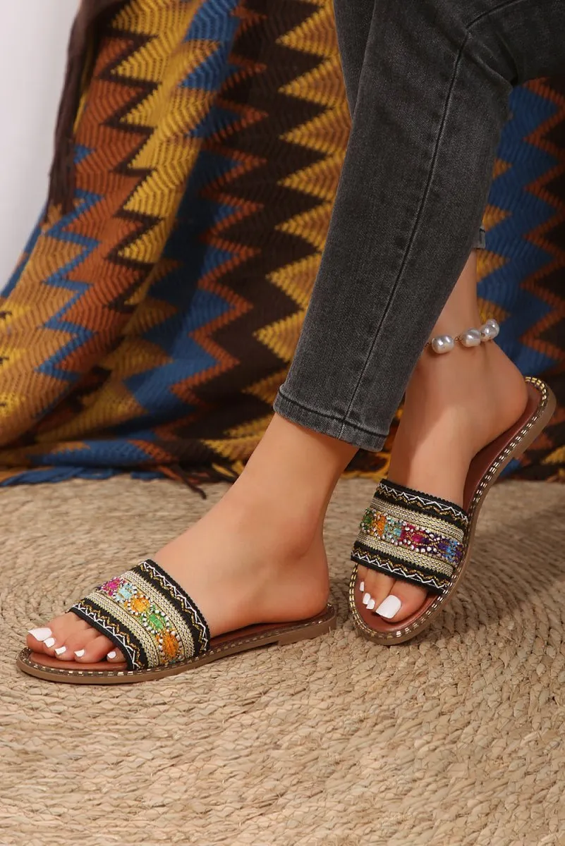 Boho Crochet Leather Beach Sandals