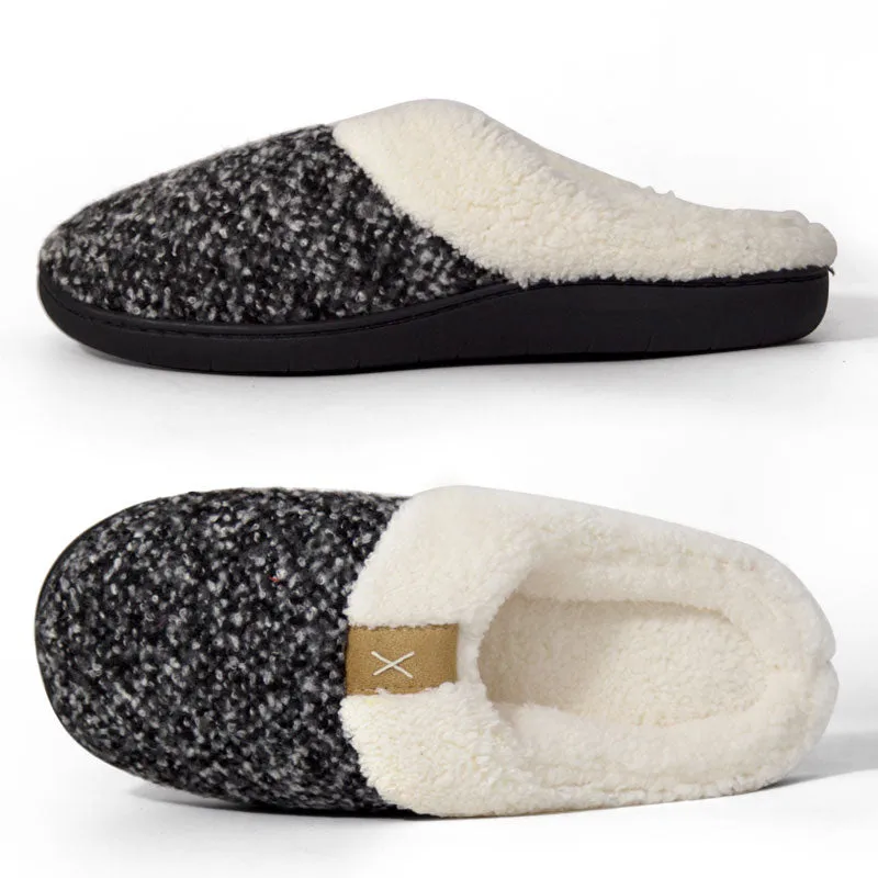 Bras & Honey Ladies Grace Slippers Memory Foam Mule, Grey Marl