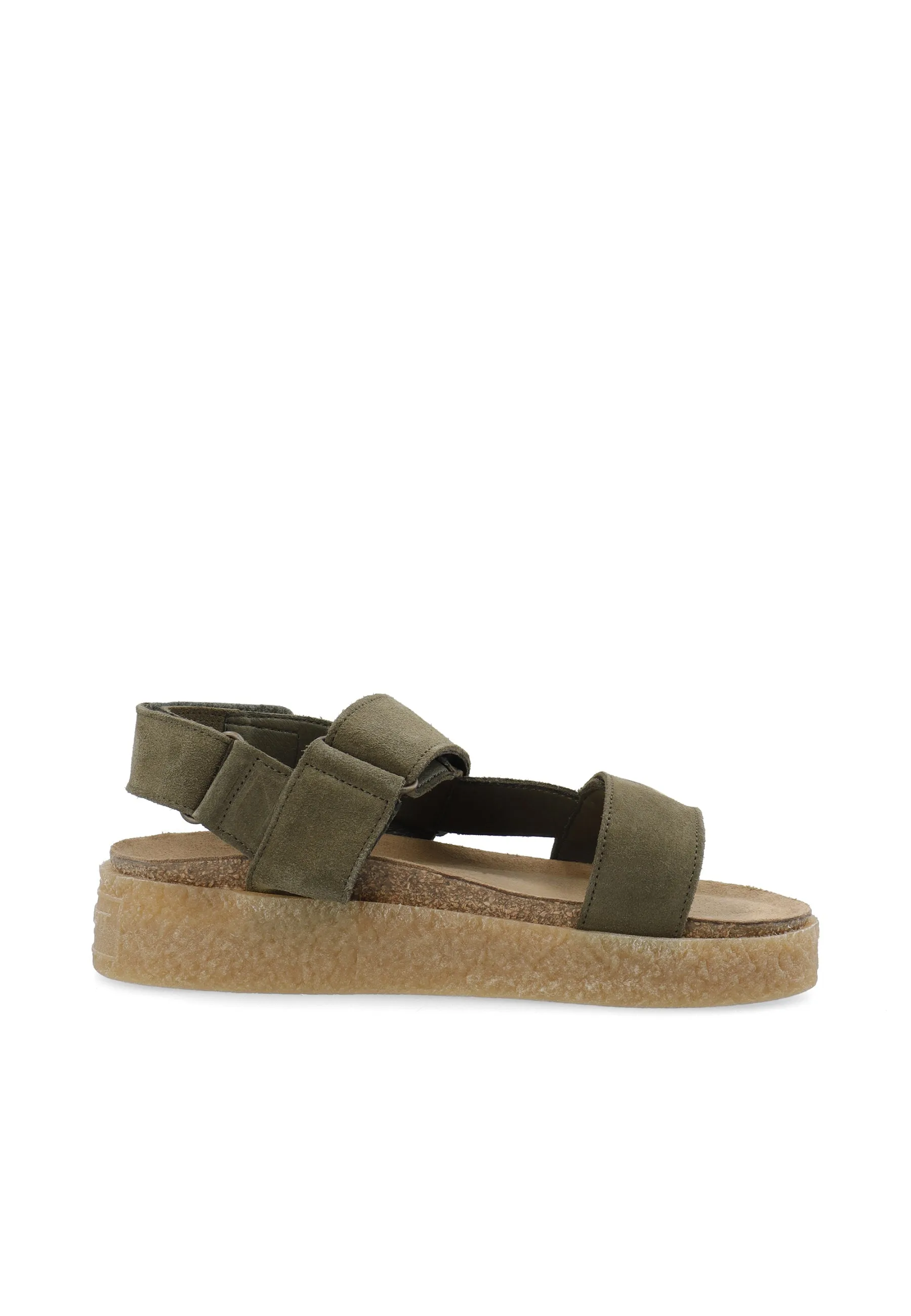 Casdagmar Olive Suede Velcro Sandals