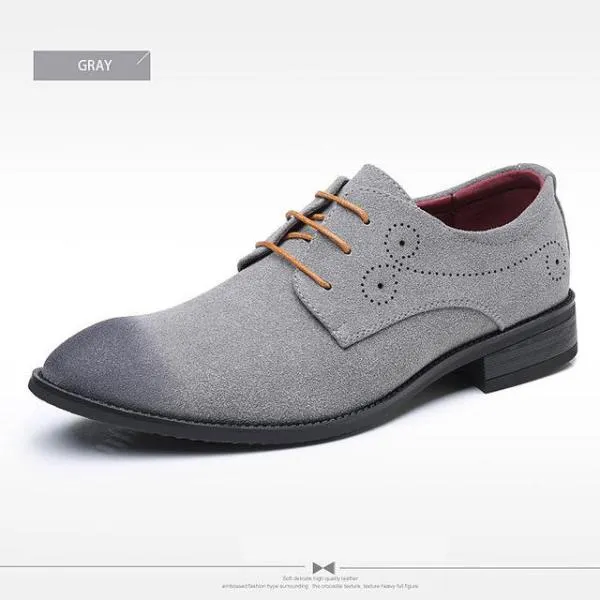 Classic Retro Brogue Oxfords Suede Leather Shoes