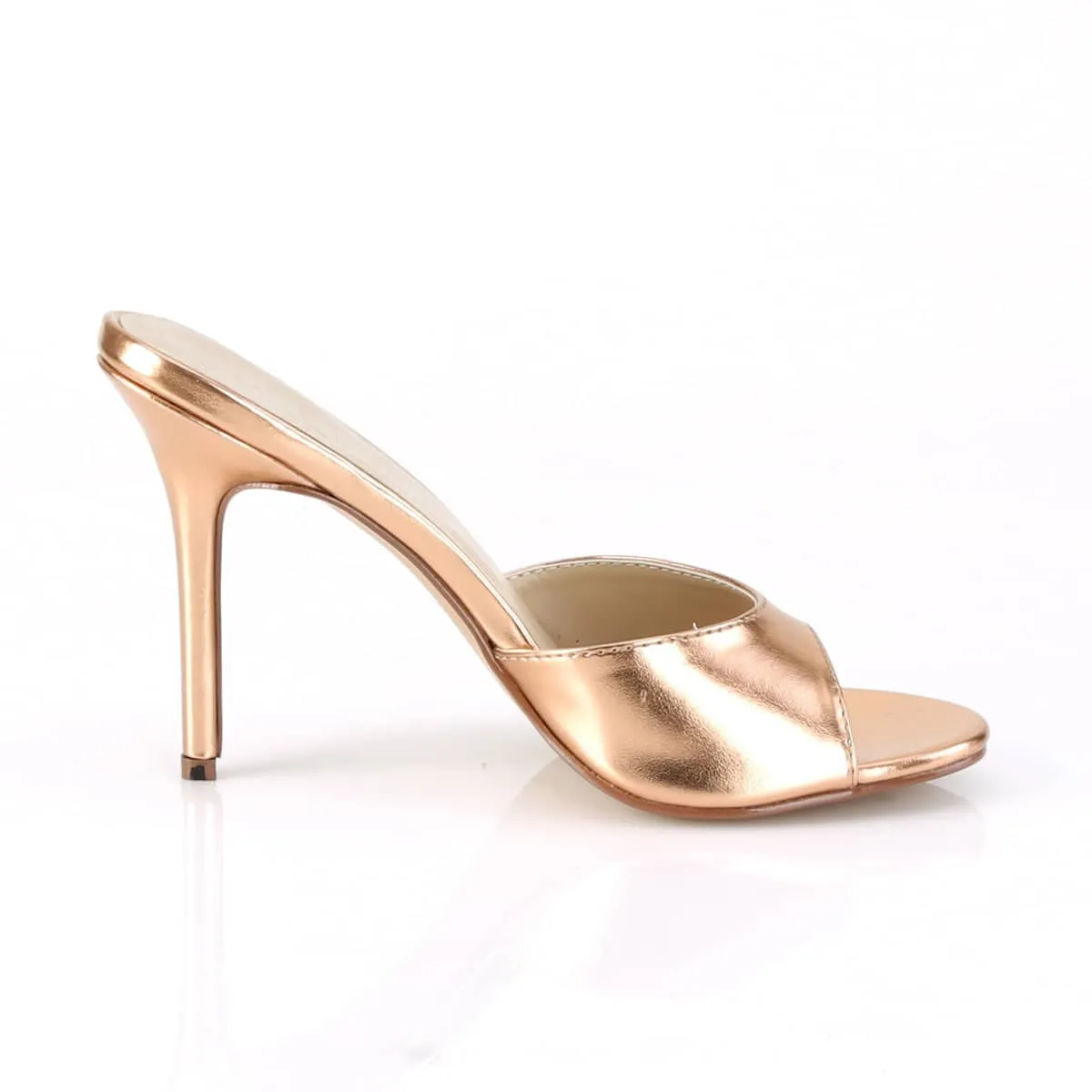 CLASSIQUE-01 Rose Gold T-Strap High Heel