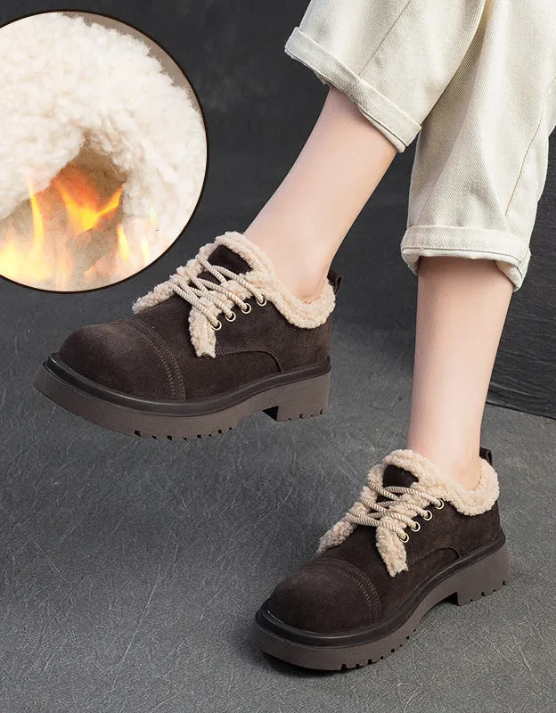 Comfortable Winter Suede Shoes with Fur