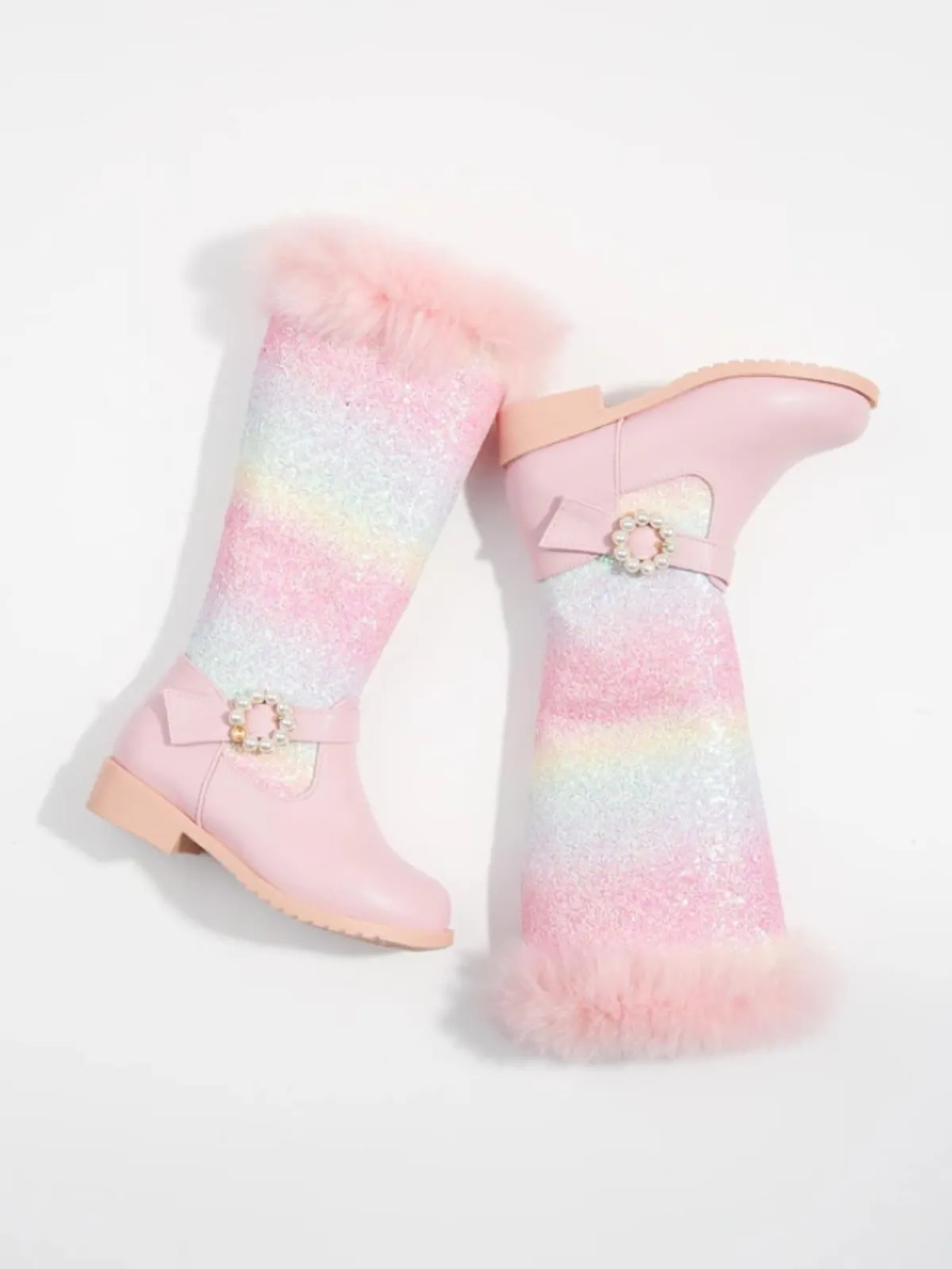 Dazzle All Day Glitter Rainbow Boots By Liv and Mia