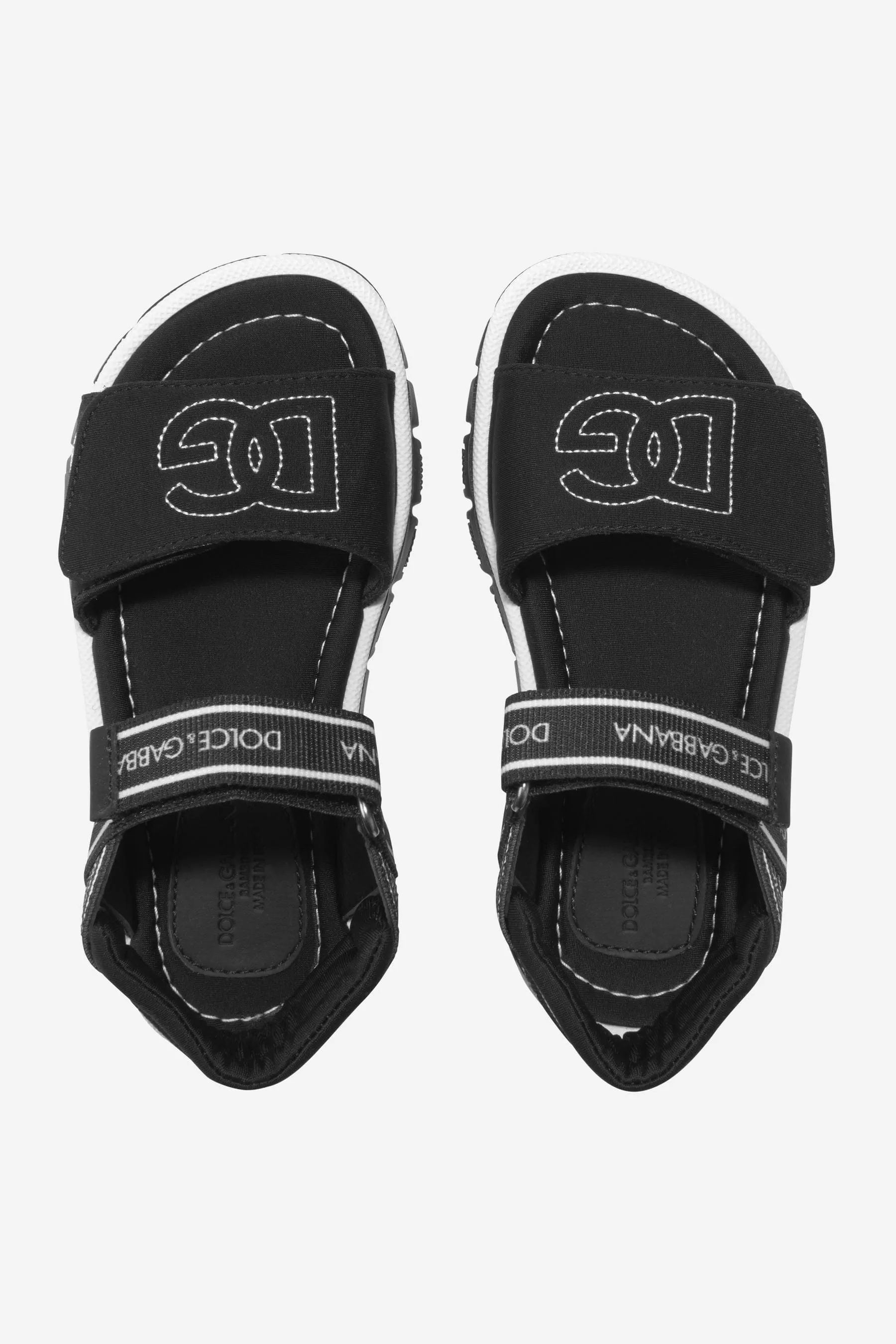 Dolce & Gabbana Boys Logo Strap Sandals in Black