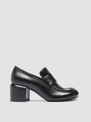 ETHEL 001 - Black Leather Penny Loafers