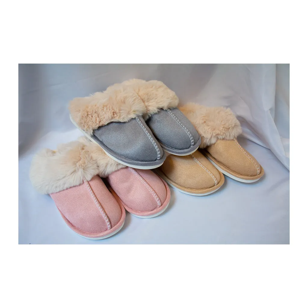 FLOOF Women's Warm Plush Furry Slippers in Khaki