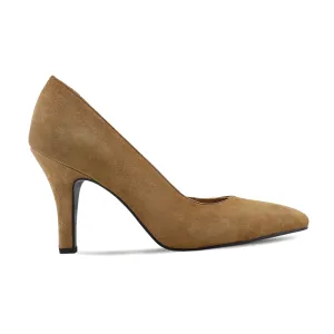 Gradin - Ladies Camel Kid Suede Heels