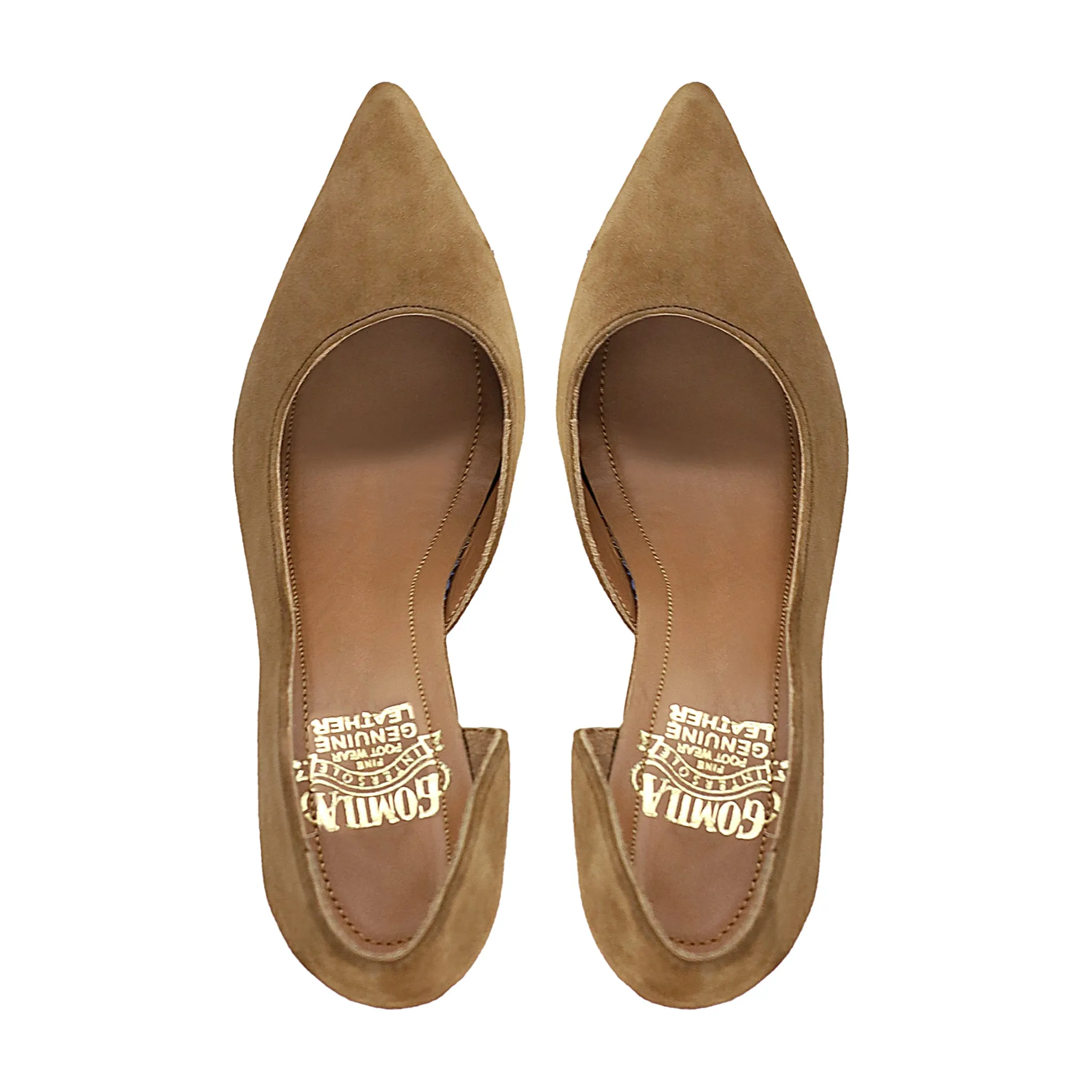 Gradin - Ladies Camel Kid Suede Heels