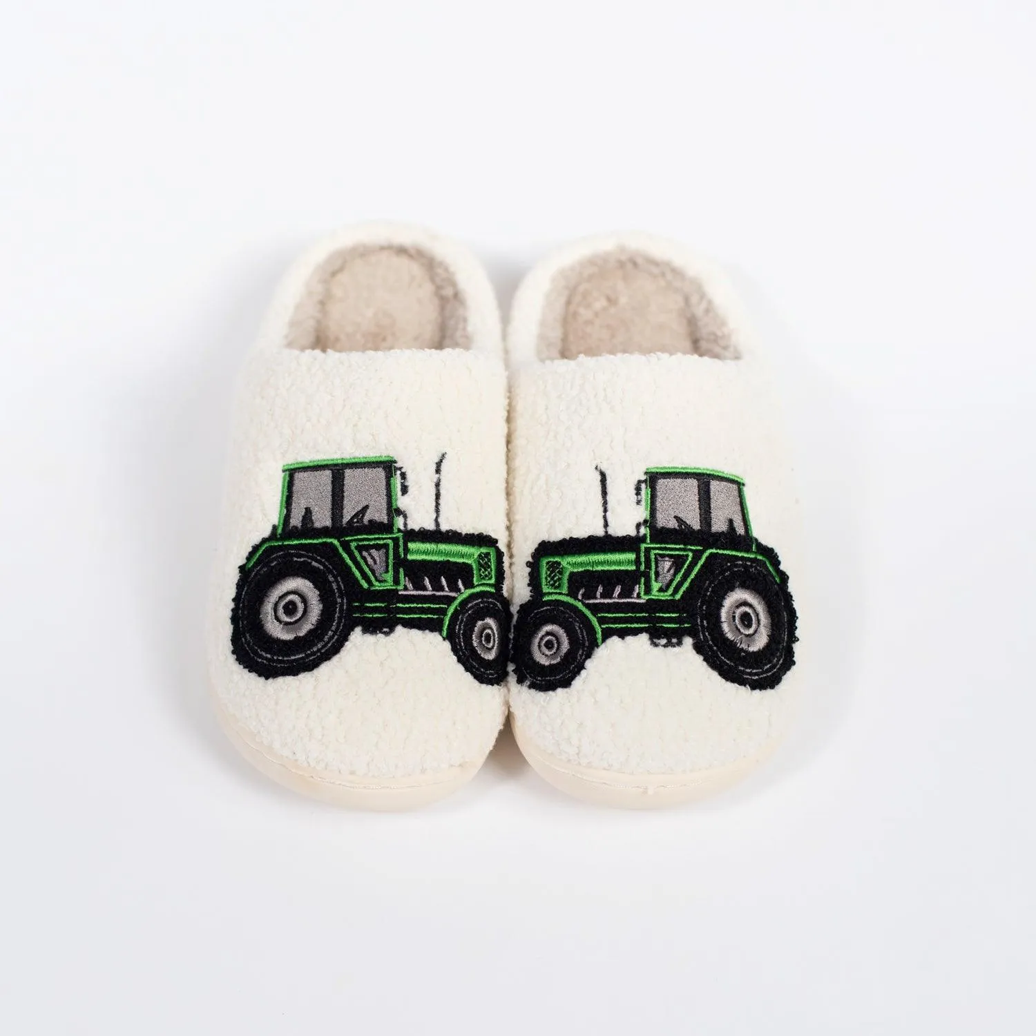 Green Tractor Slippers - Kids