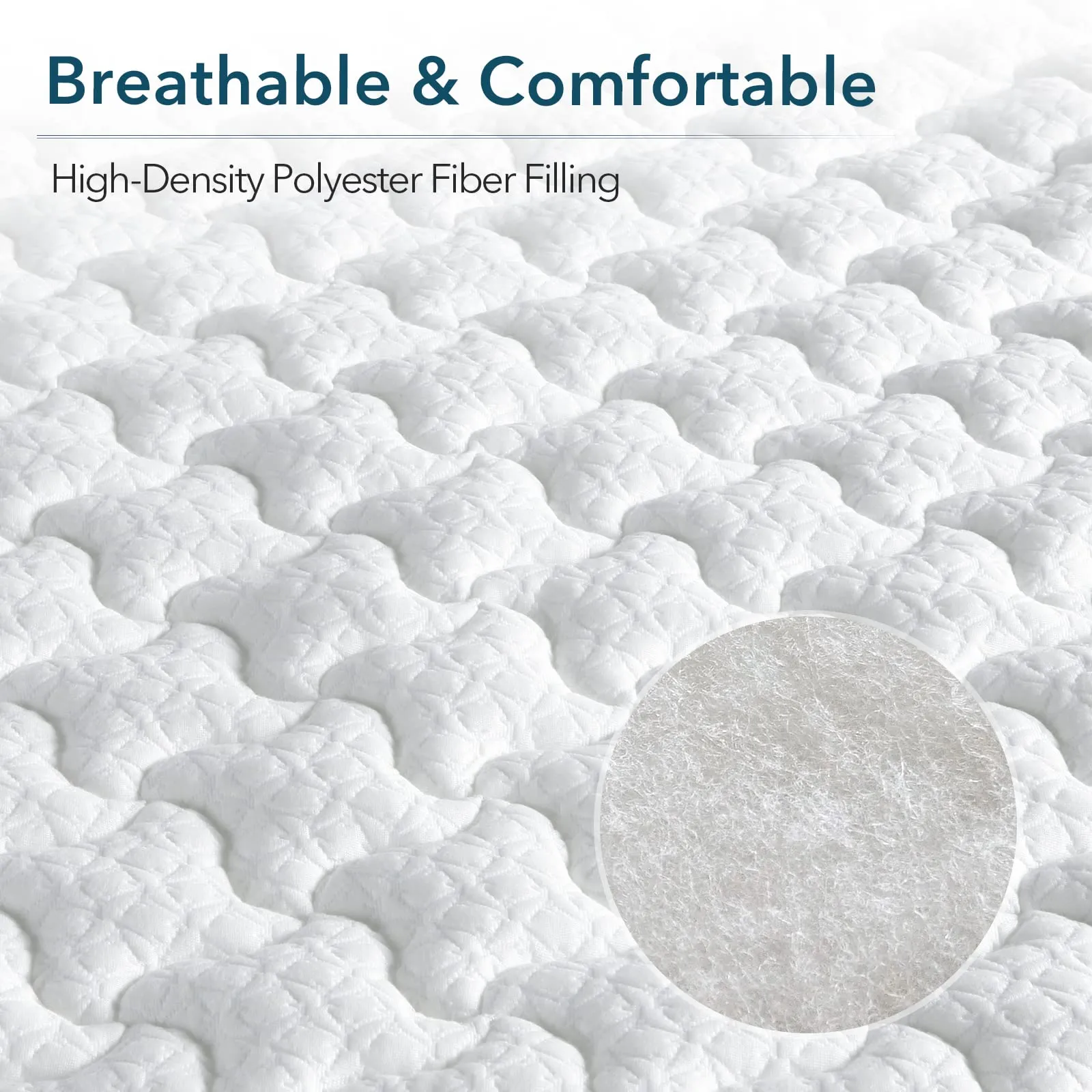 HOMHOUGO Mattress Topper Medium Firm Memory Foam 4-Inch Triple Layer Bed Topper - Full