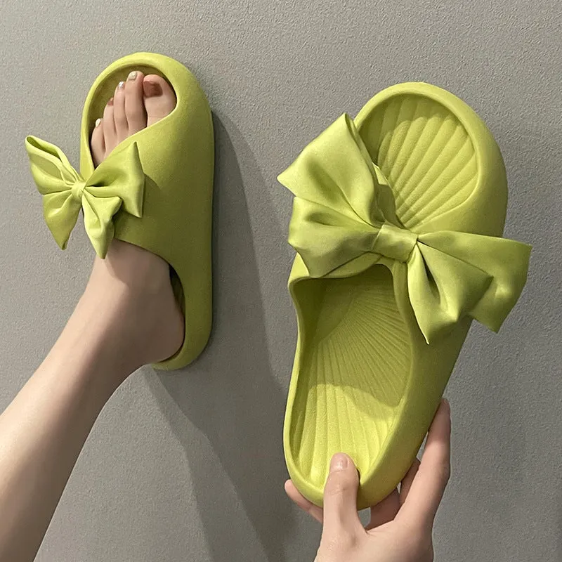 Internet celebrity bow girl heart slippers for women to wear style foreign trade soft-soled home non-slip summer sandals