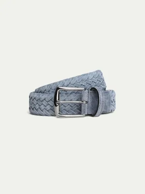 Light Blue Woven Suede Belt