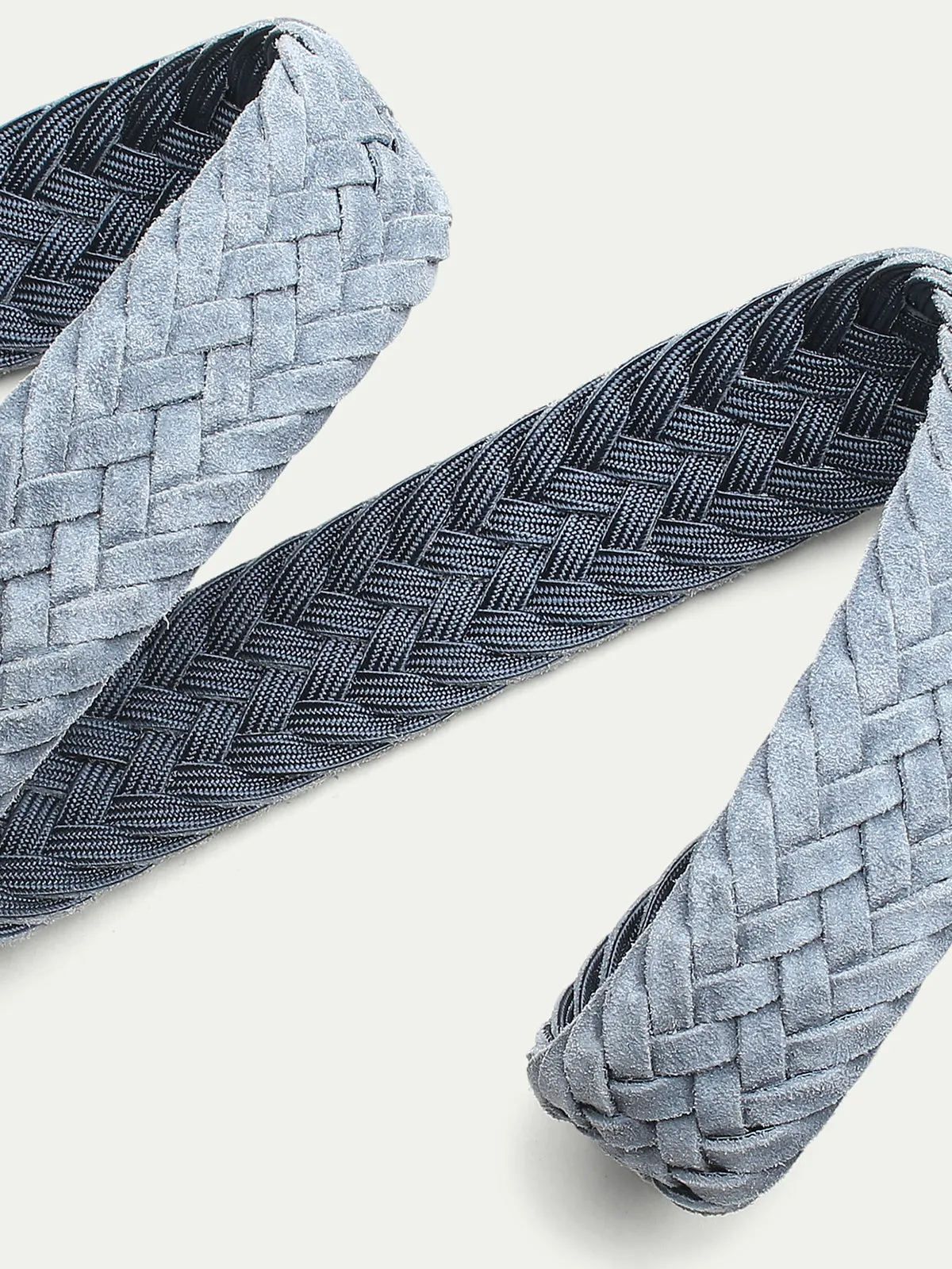 Light Blue Woven Suede Belt