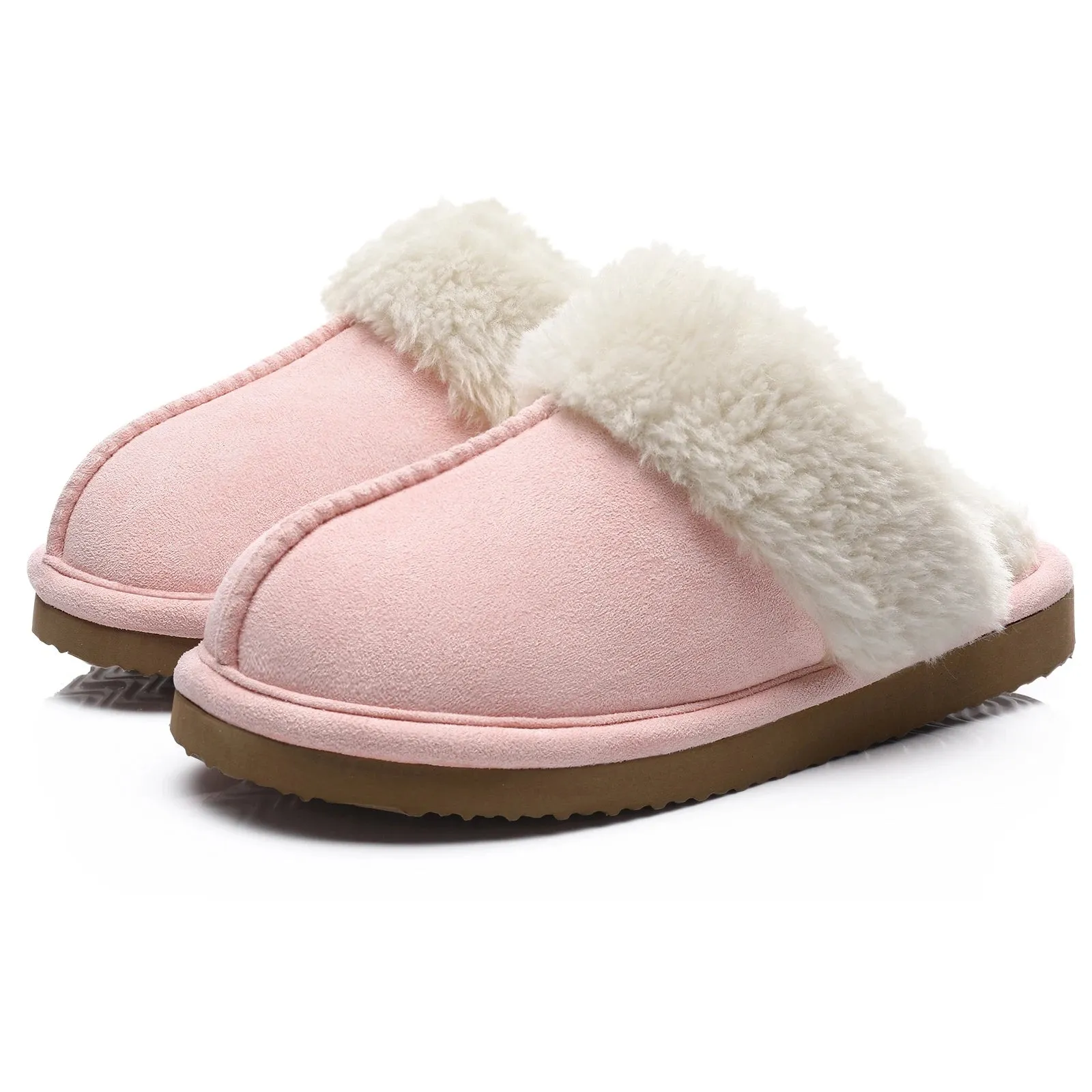 Litfun Winter Fur Slippers Women Men 2023 Home Suede Mules Short Plush Slippers New Fashion Indoor Warm Cozy Fuzzy Flats Slides