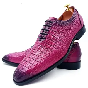 LuxCroco Style Genuine Leather Brogue Shoes