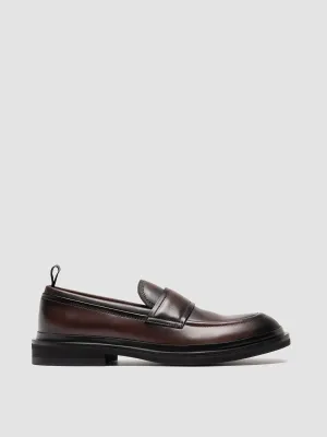 MAJOR 003 - Brown Leather Penny Loafers