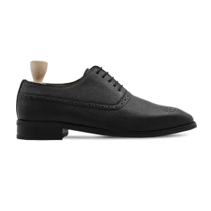 Monte - Men's Black Pebble Grain Leather Oxford Shoe