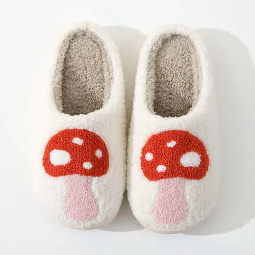 Mushroom Plush Slippers