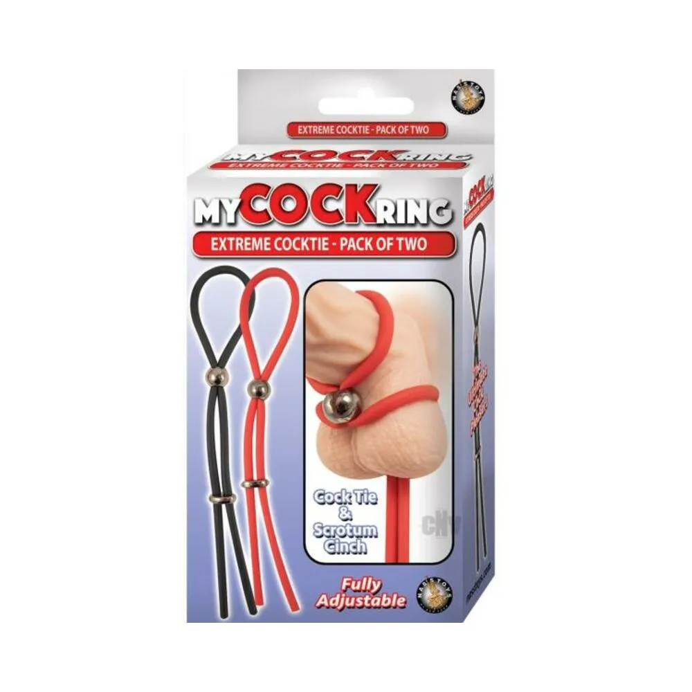 My Cockring Extreme Cocktie 2 Pack Black & Red