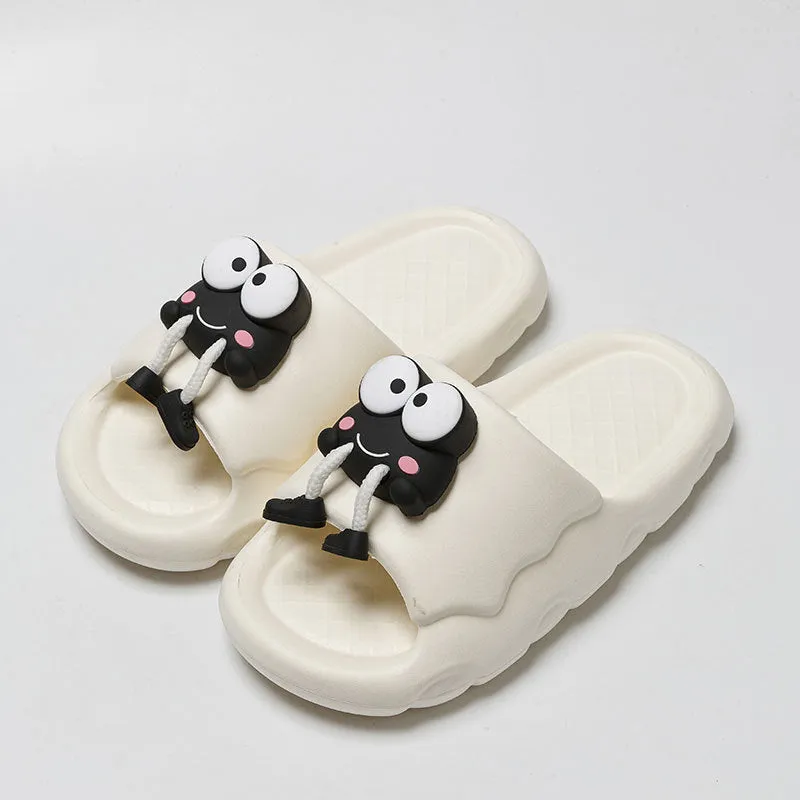 New Cartoon Frog Slippers Indoor Soft Soled Non-slip Floor Bathing Slipper For Women House Shoes Summer Couple Slippers