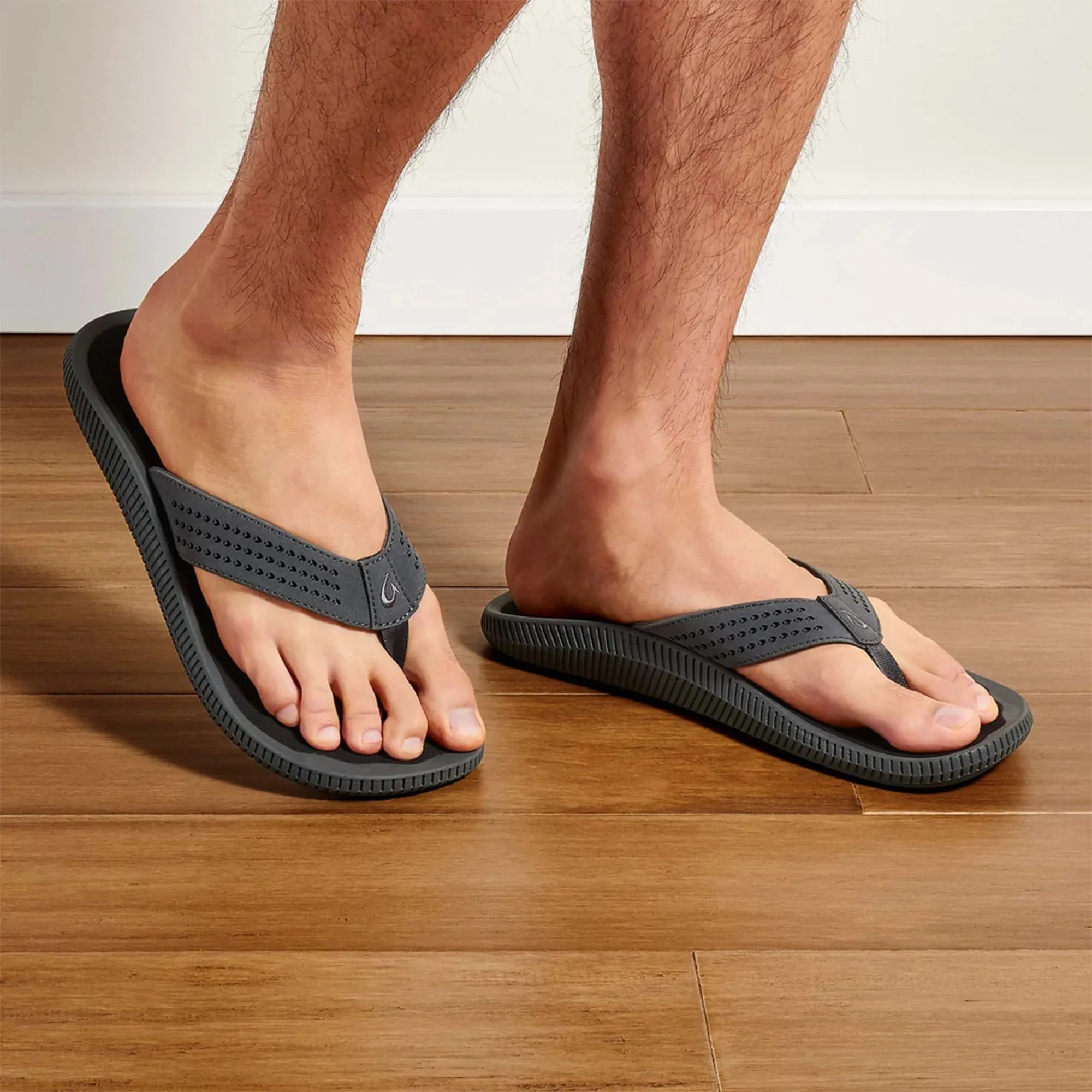 Olukai "Ulele" Men's Sandals-Dark Shadow/Black