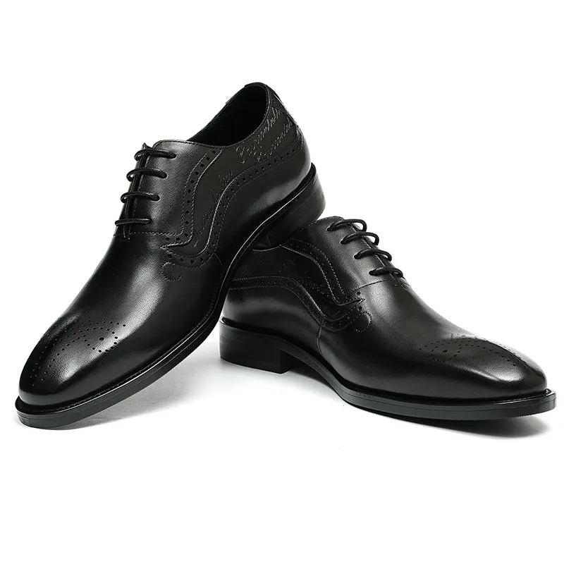 Opulent Carved Brogue Pointed Toe Lace-ups