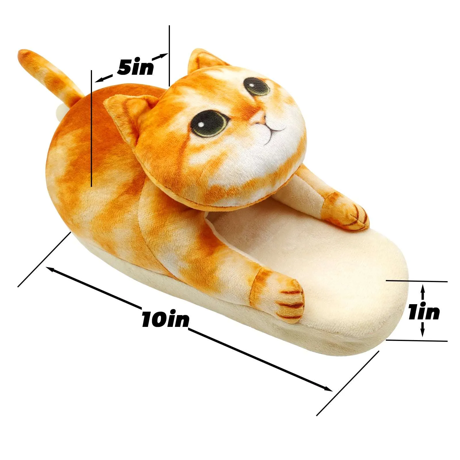 Orange cat slippers