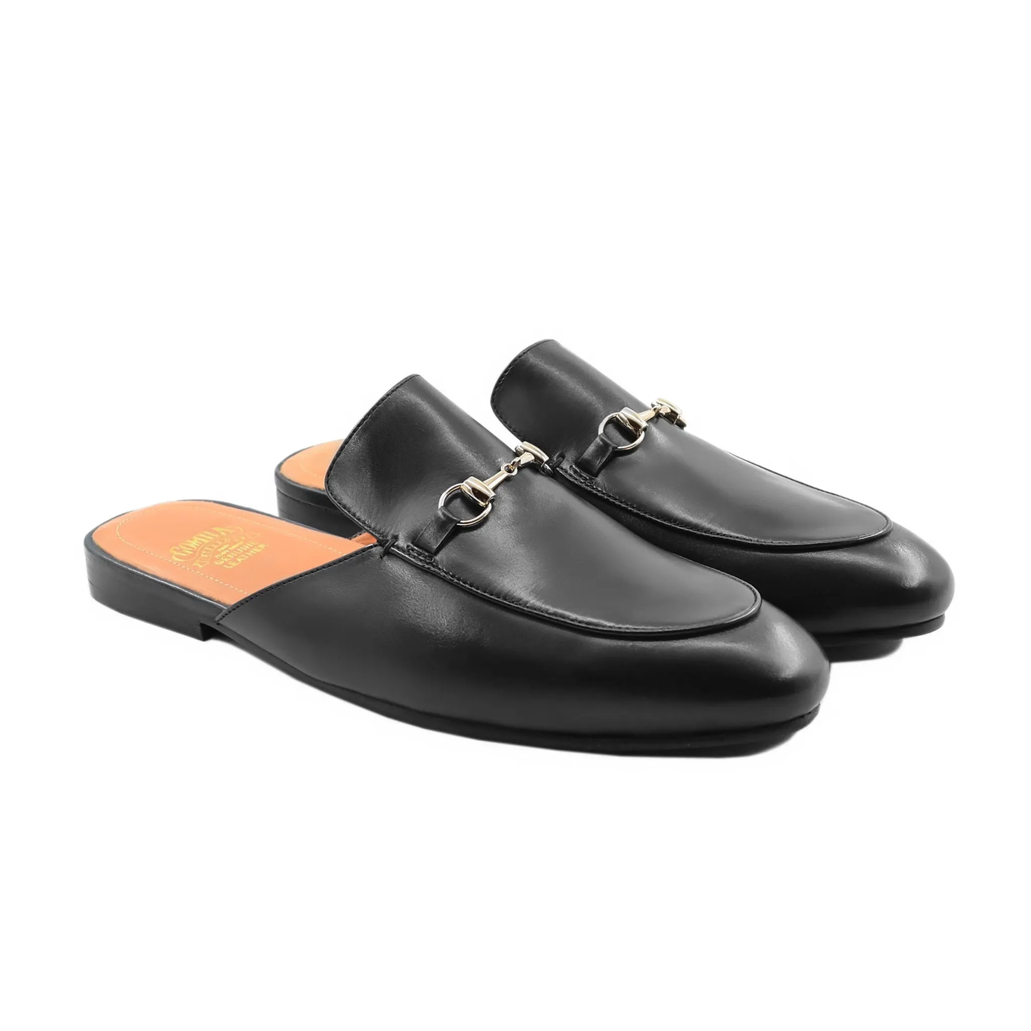 Orkanger - Men's Black Calf Leather Slipper