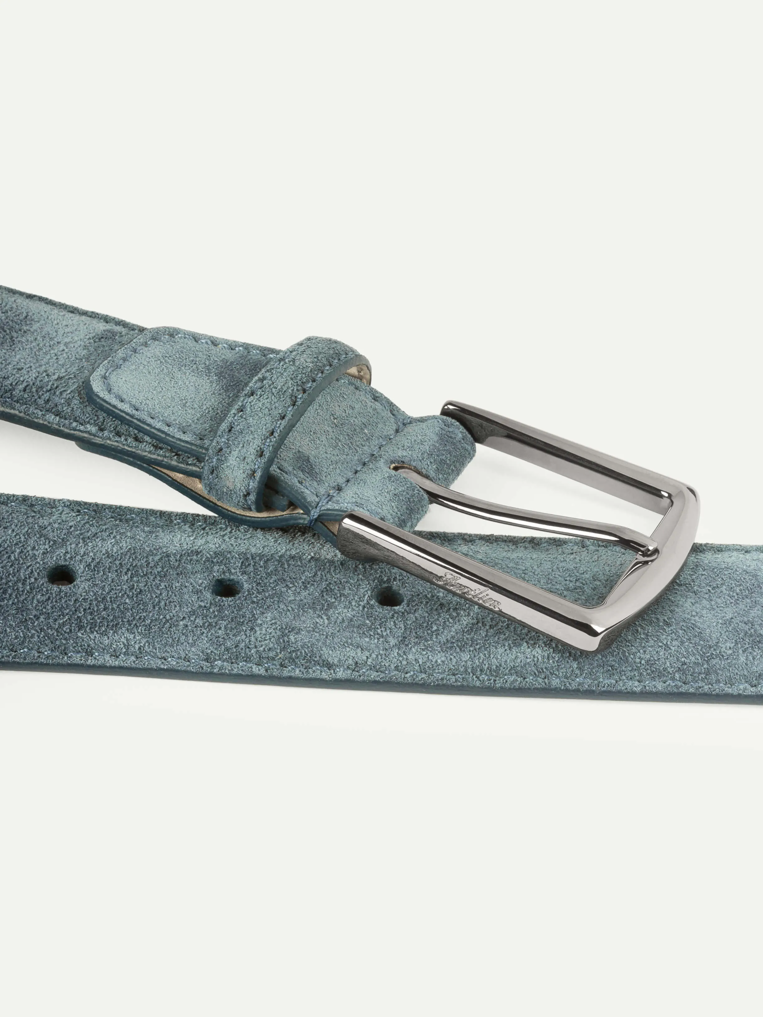 Petrol Suede Leather Belt