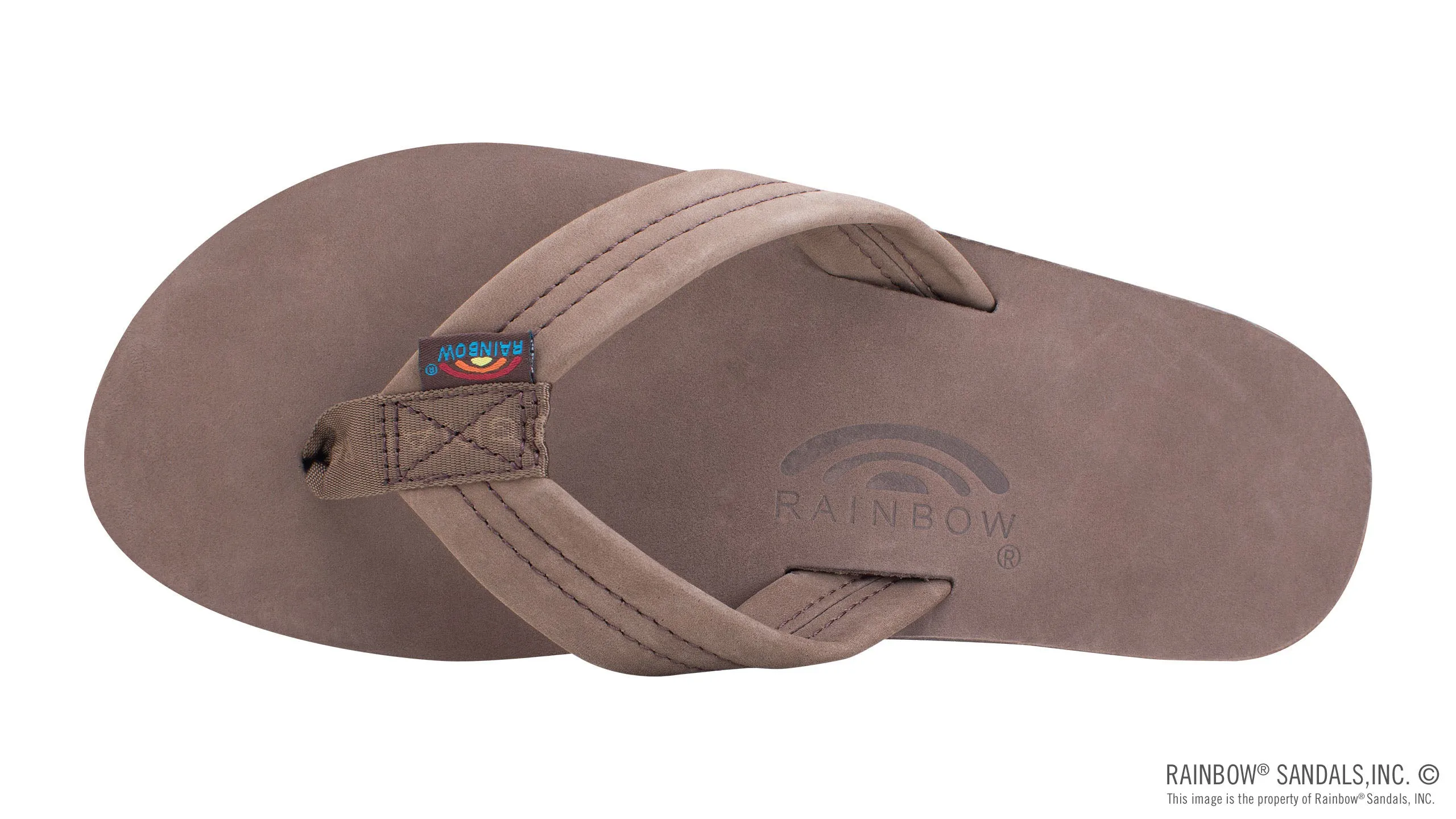 Rainbow Single Layer Premier Leather With Arch Support 1" Strap - Expresso