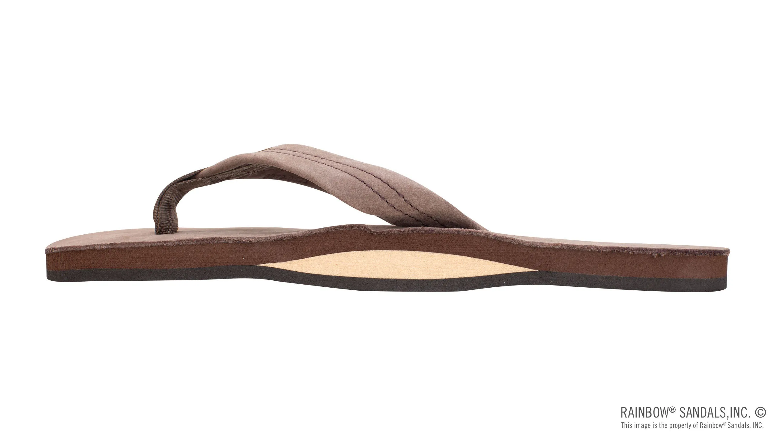 Rainbow Single Layer Premier Leather With Arch Support 1" Strap - Expresso