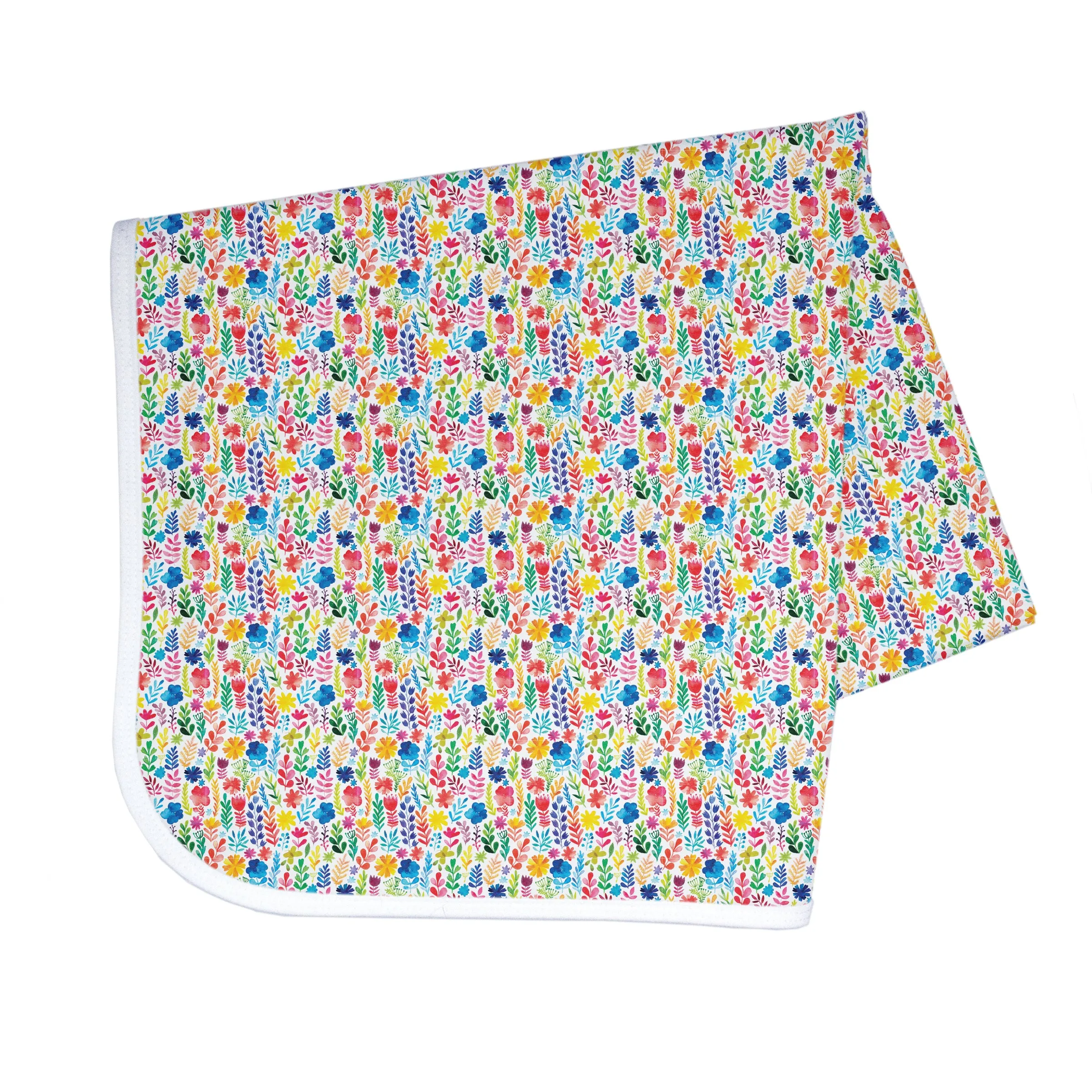 Rainbow Watercolor Floral Splash Mat - A Waterproof Catch-All for Highchair Spills and More!