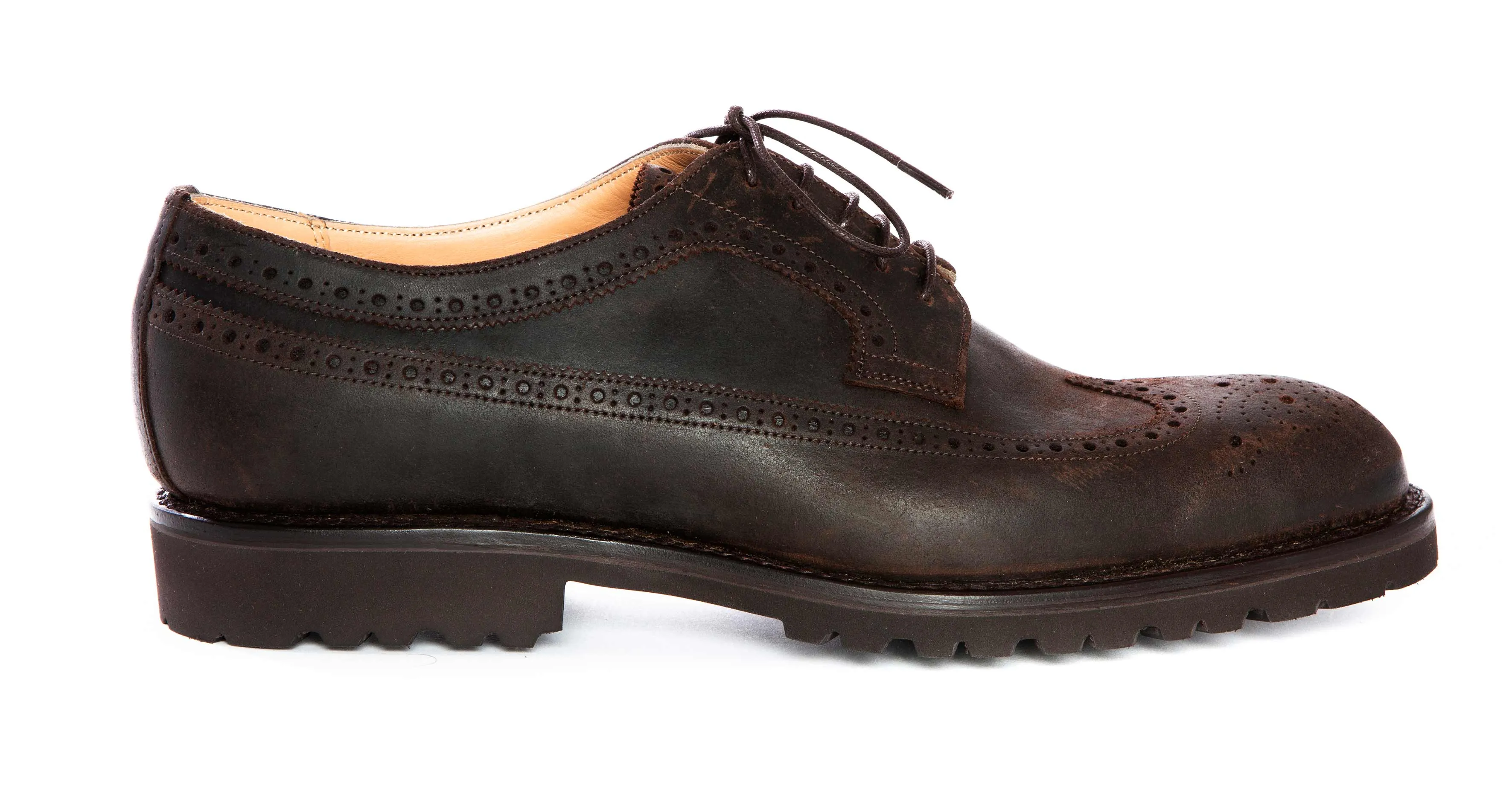 Regent - 'Clive' Five Tie Long Wing Brogue - Wax Leather