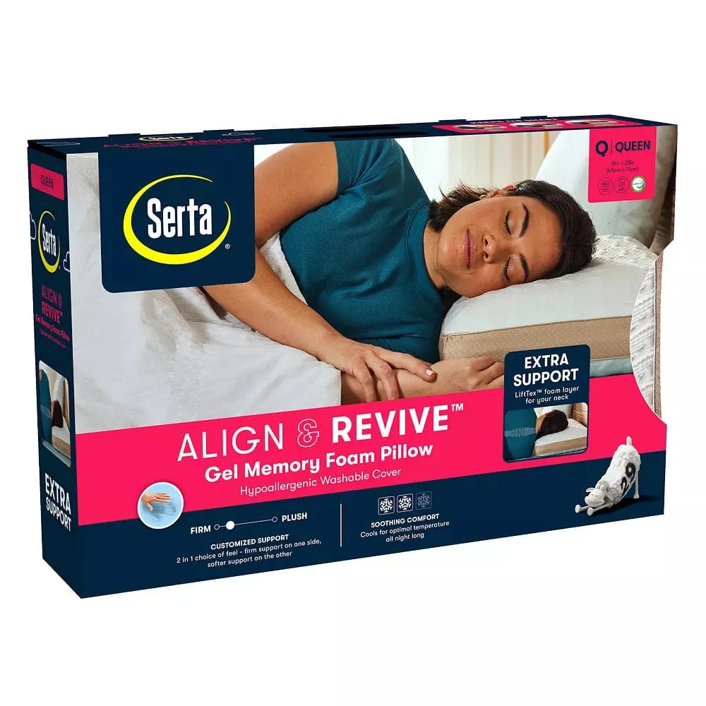 SERTA - Align & Revive Gel Memory Foam Pillow