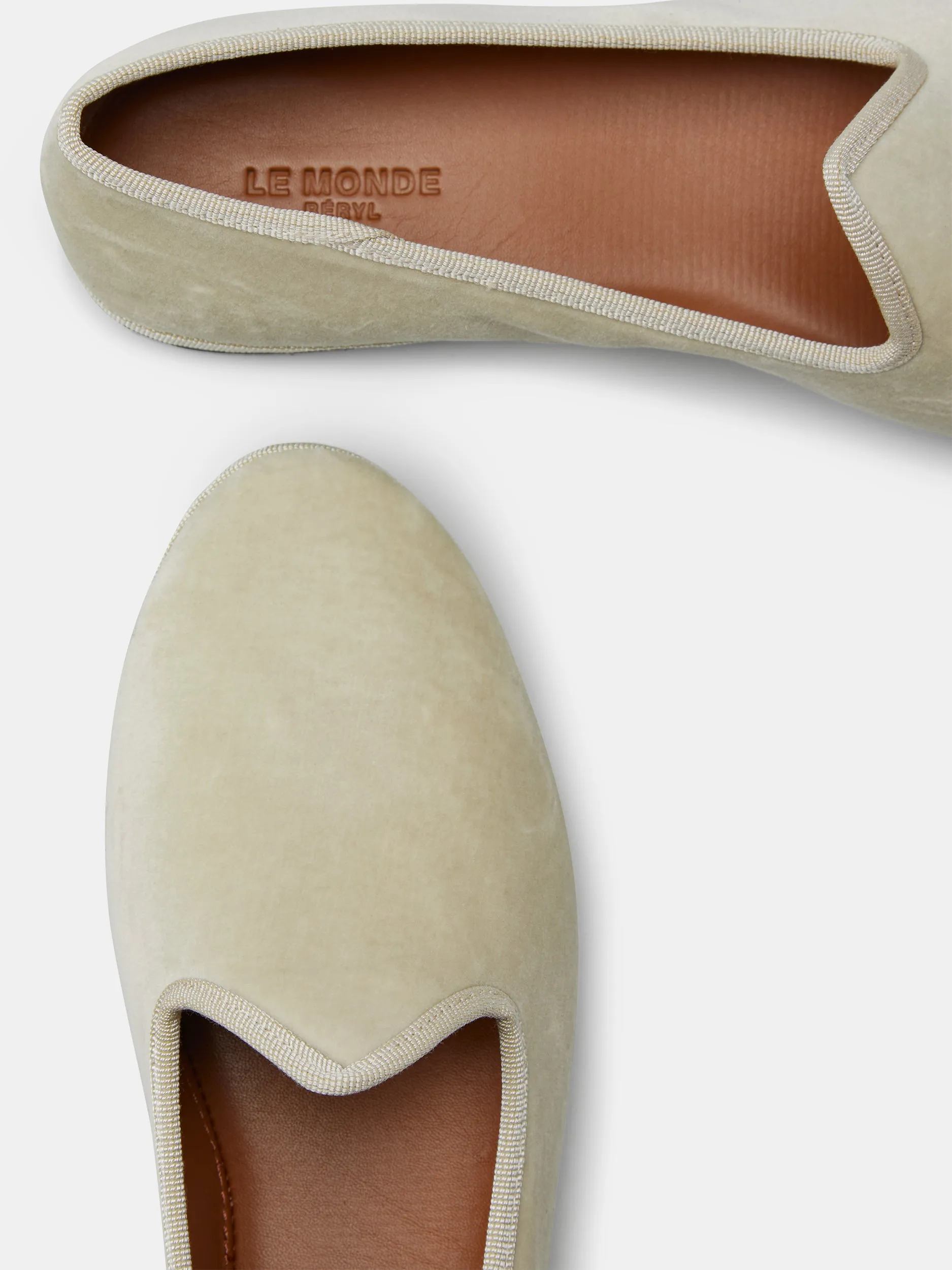 Soft Venetian Slipper / Bone Velvet