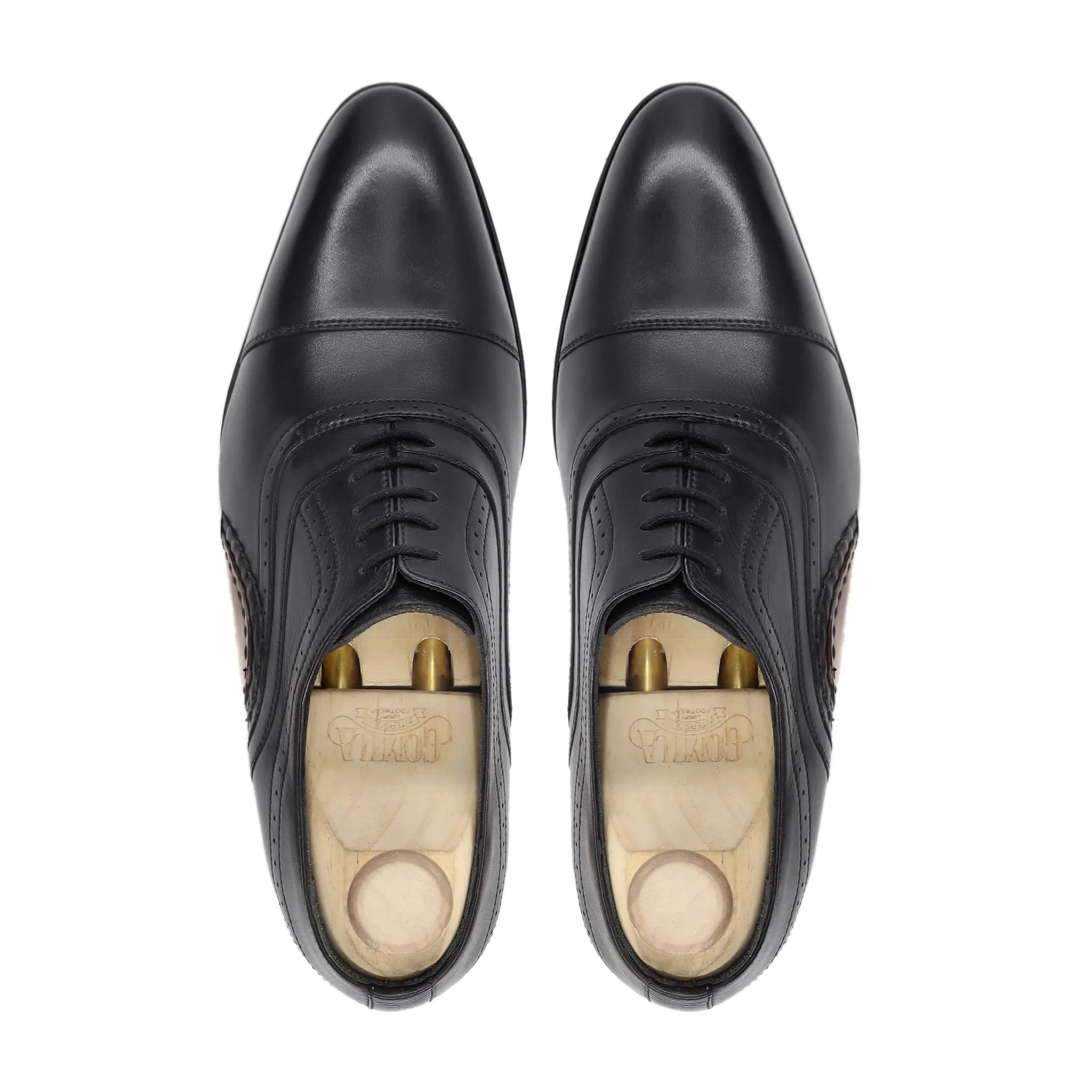 Svart - Men's Black Calf Leather Oxford Shoe