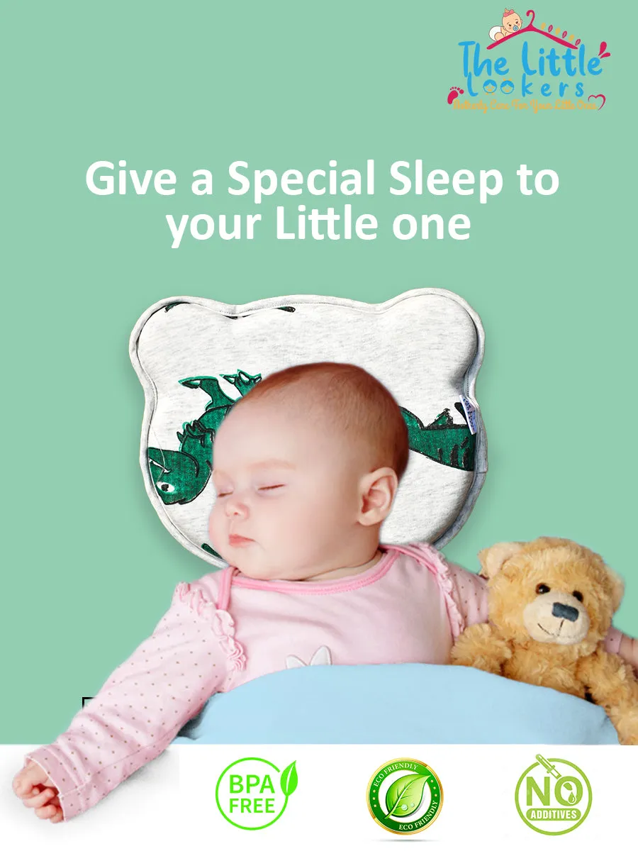 THE LITTLE LOOKERS Memory Foam Pillow Baby Head Shaping Pillow for Preventing Flat Head Syndrome I Ideal for 0 to 12 Months Babies