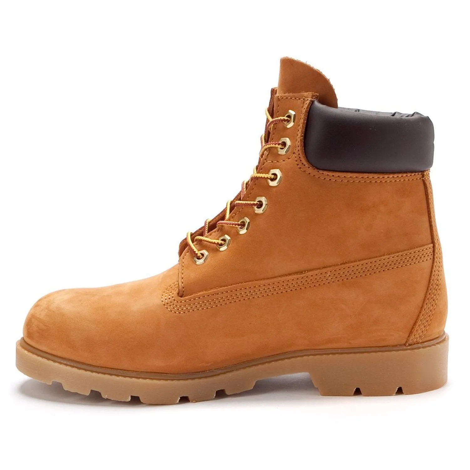 Timberland Mens 6-Inch Basic Waterproof Boot with Padded Collar - Wheat Nubuck