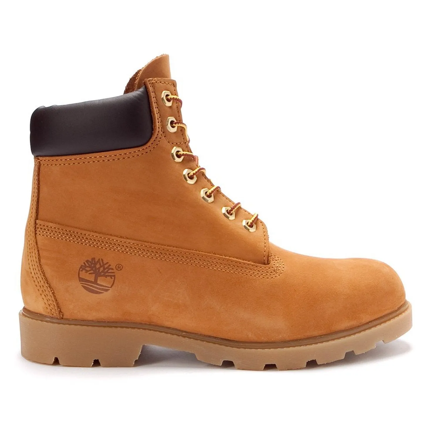 Timberland Mens 6-Inch Basic Waterproof Boot with Padded Collar - Wheat Nubuck