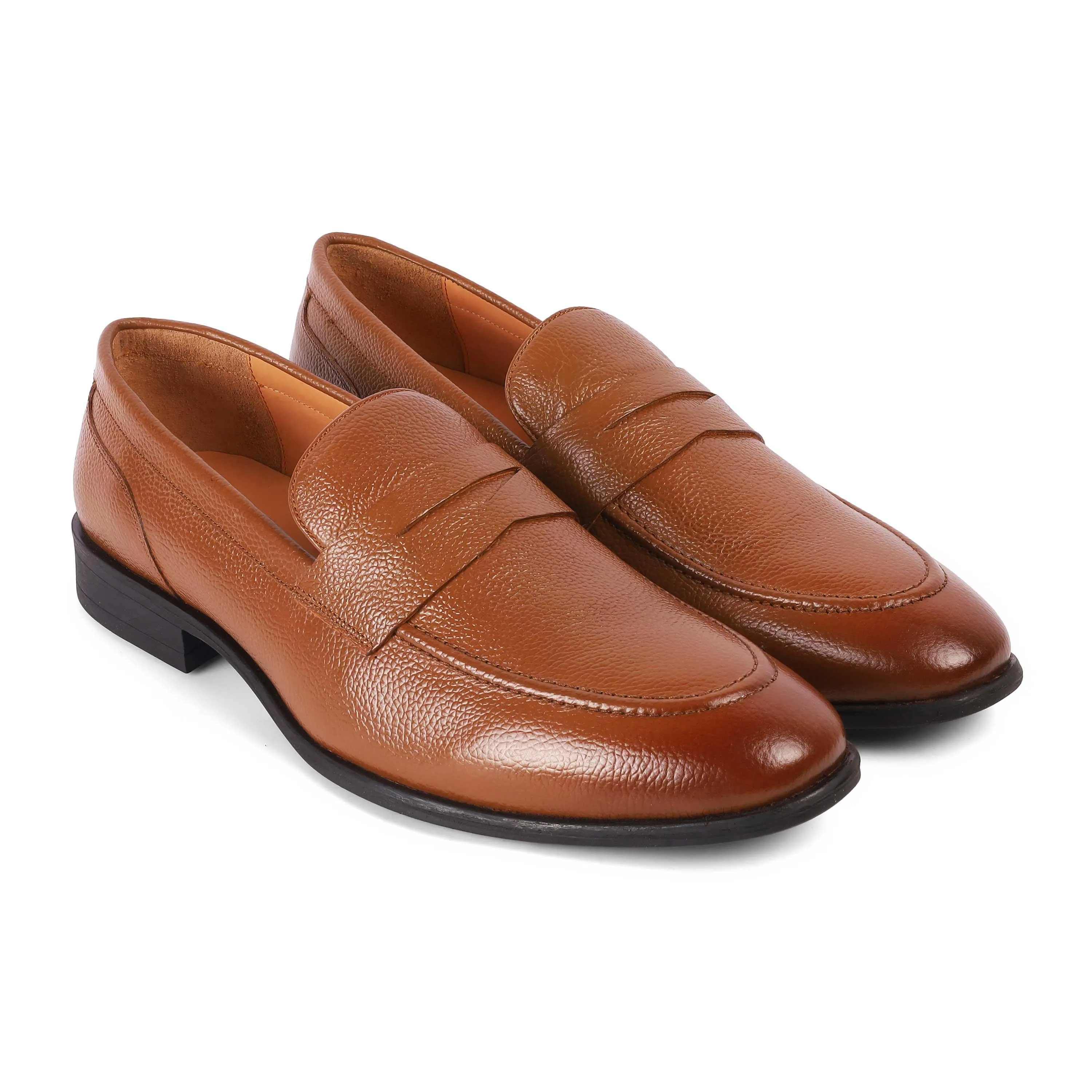 Tresmode Aris Tan Men's Leather Penny Loafers