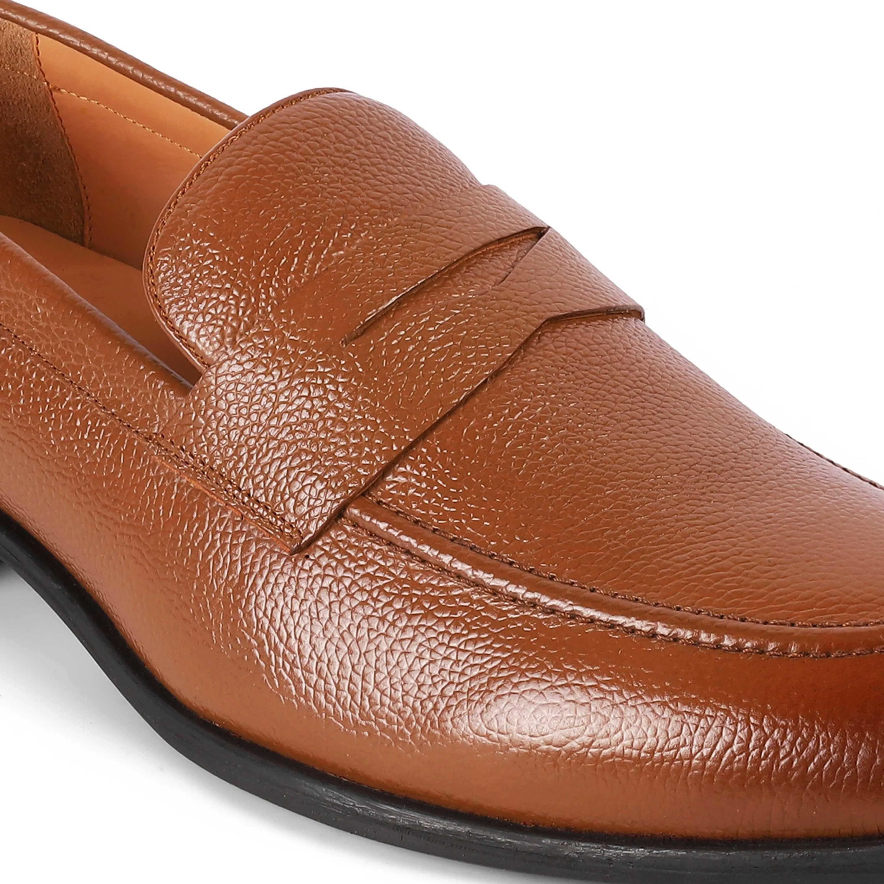 Tresmode Aris Tan Men's Leather Penny Loafers