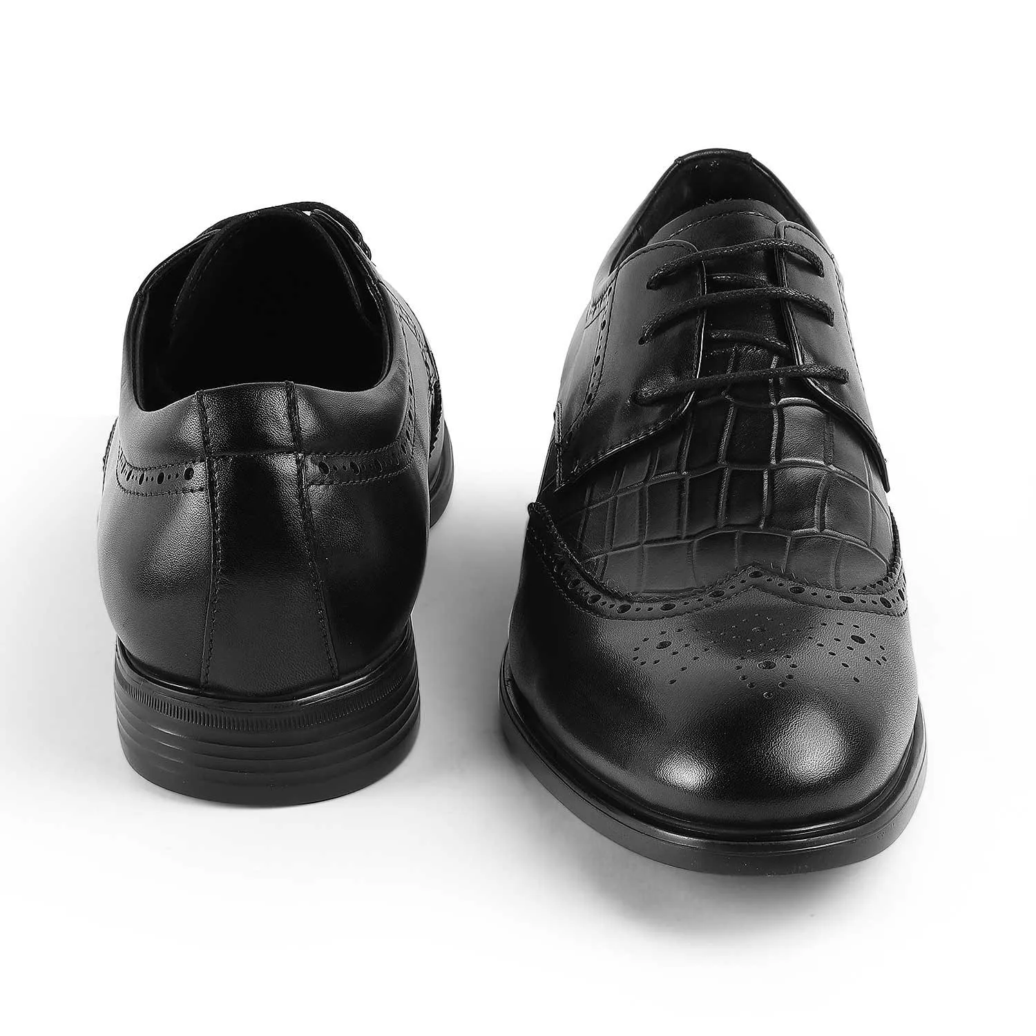 Tresmode Cent Black Men's Oxford Brogue Lace Ups