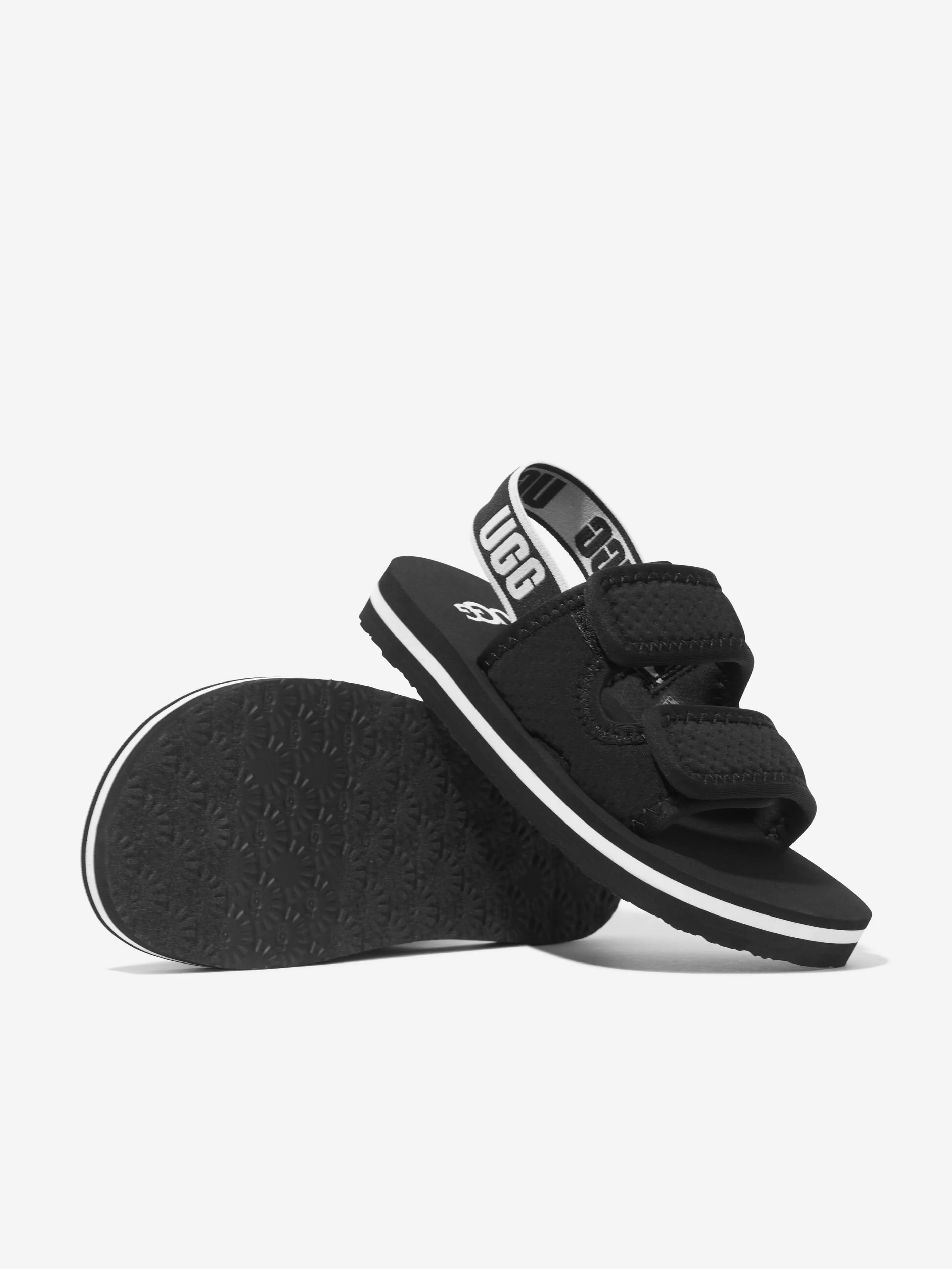 UGG Kids Lennon Slingback Sandals in Black