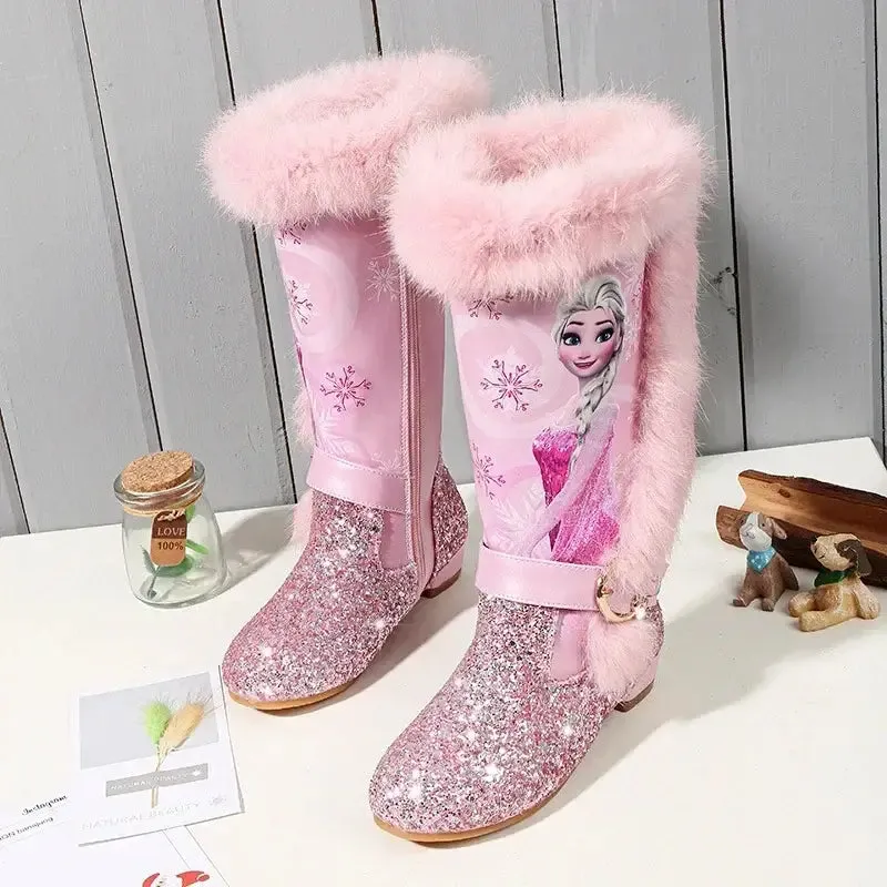 Winter Girls Low Heel Boots with Fur