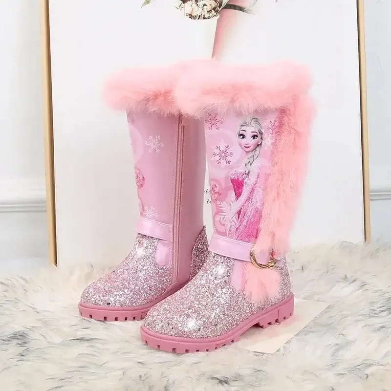 Winter Girls Low Heel Boots with Fur