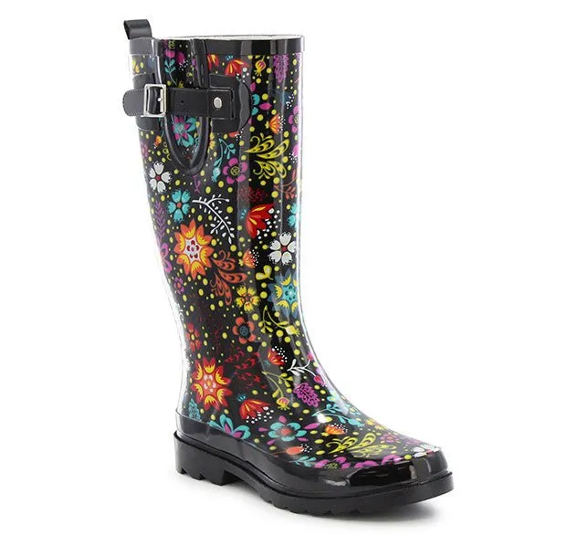 Women's Garden Play Tall Rain Boot - Black