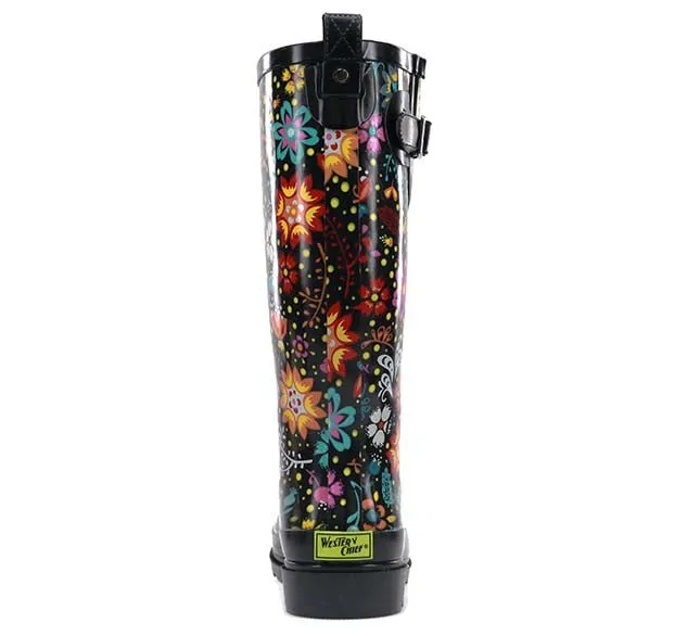 Women's Garden Play Tall Rain Boot - Black